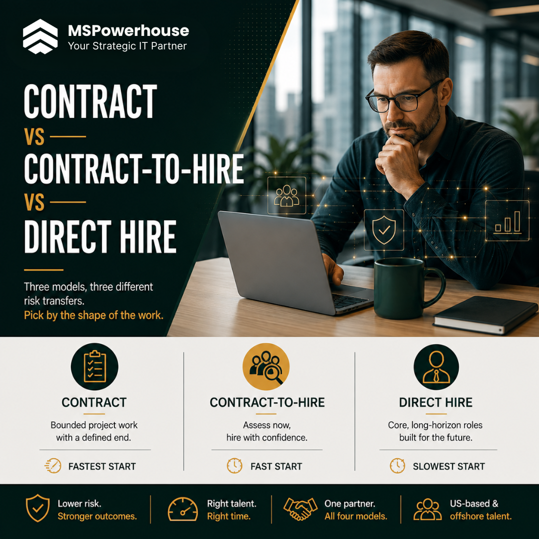 Contract vs Contract-to-Hire vs Direct Hire for IT Roles