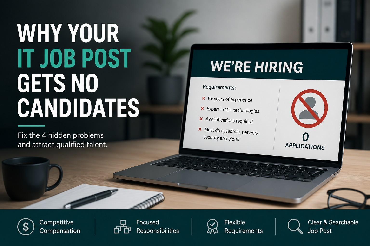 IT job posting with salary, experience and certification requirements that can limit the qualified candidate pool