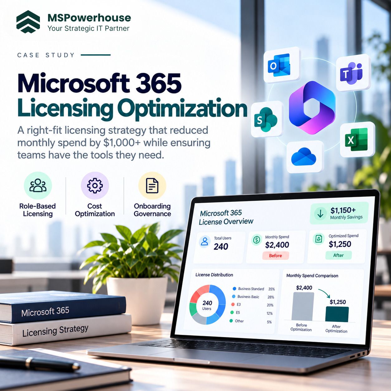 Microsoft 365 Licensing Optimization That Reduced Monthly Spend by $1,000+